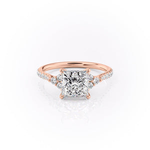 The Pave Scarlett Set With A 3 Carat Princess Lab Diamond