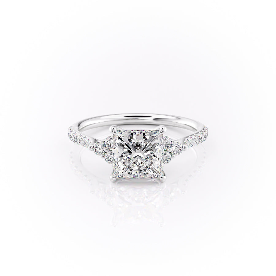 The Pave Scarlett Set With A 1 Carat Princess Lab Diamond