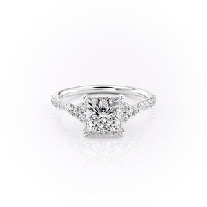 The Pave Scarlett Set With A 1 Carat Princess Lab Diamond