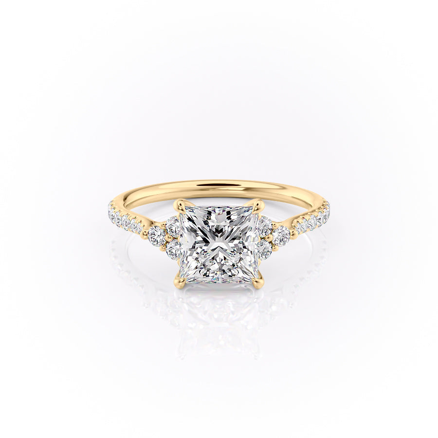 The Pave Scarlett Set With A 3 Carat Princess Lab Diamond