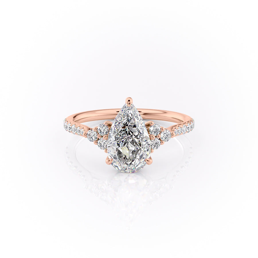 The Pave Scarlett Set With A 2.5 Carat Pear Lab Diamond