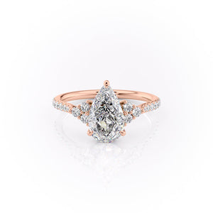 The Pave Scarlett Set With A 1.5 Carat Pear Lab Diamond
