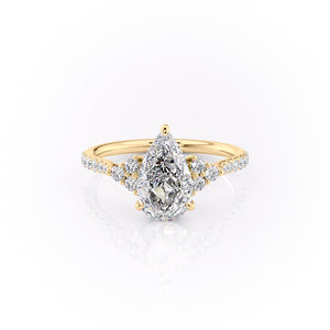 The Pave Scarlett Set With A 1.5 Carat Pear Lab Diamond