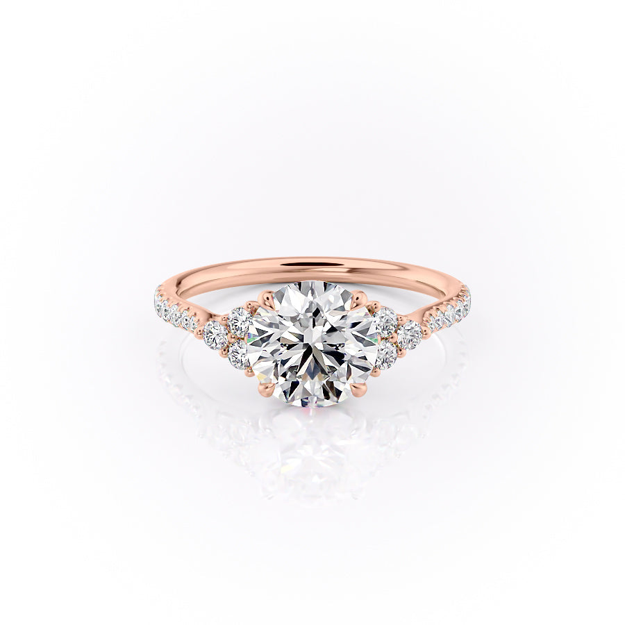 The Pave Scarlett Set With A 2.5 Carat Round Lab Diamond