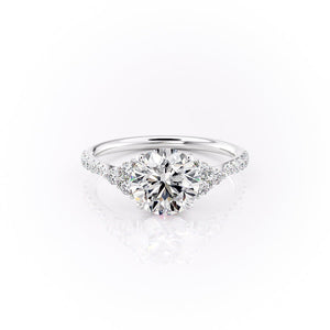 The Pave Scarlett Set With A 2.5 Carat Round Moissanite