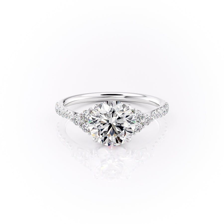 The Pave Scarlett Set With A 1 Carat Round Moissanite