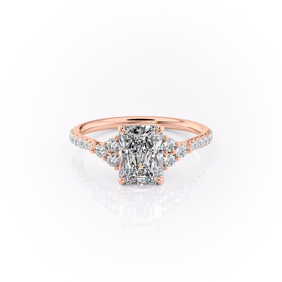 The Pave Scarlett Set With A 3 Carat Radiant Moissanite