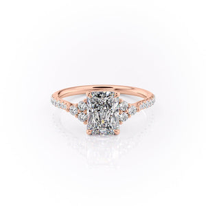 The Pave Scarlett Set With A 3.5 Carat Radiant Moissanite