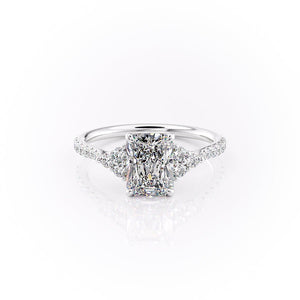 The Pave Scarlett Set With A 3.5 Carat Radiant Moissanite