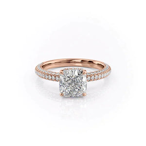 The Celine Set With A 4.5 Carat Cushion Moissanite