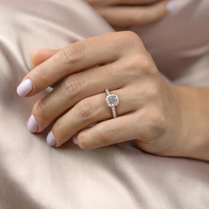 The Celine Set With A 2 Carat Cushion Moissanite