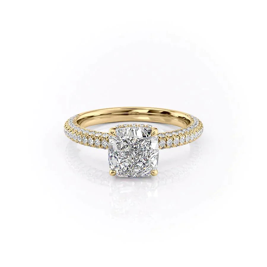 The Celine Set With A 1 Carat Cushion Lab Diamond