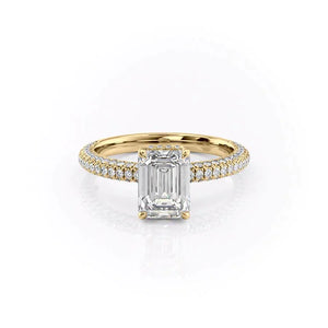 The Celine Set With A 1 Carat Emerald Moissanite