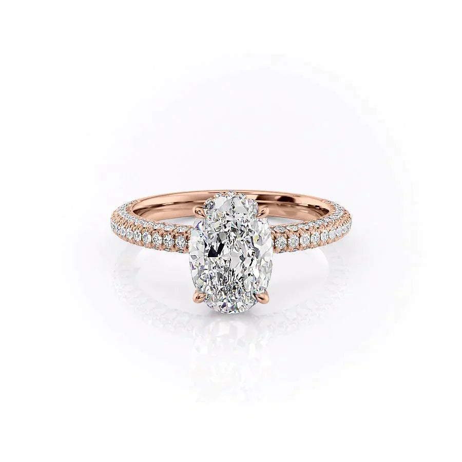 The Celine Set With A 1 Carat Oval Lab Diamond