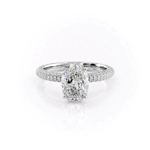 The Celine Set With A 4.5 Carat Oval Moissanite