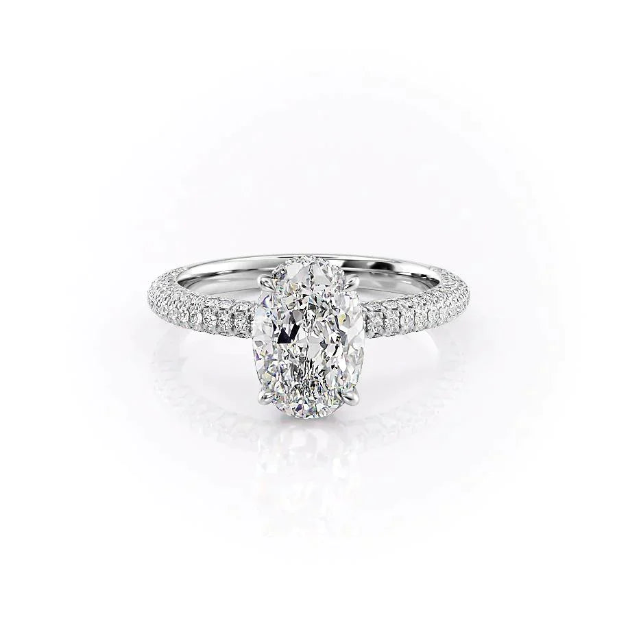 The Celine Set With A 3 Carat Oval Moissanite