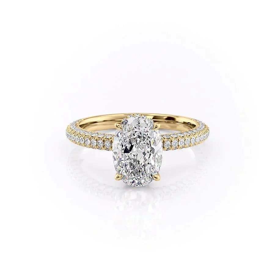 The Celine Set With A 1 Carat Oval Lab Diamond