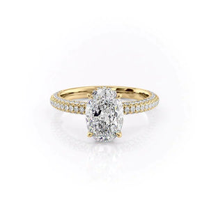The Celine Set With A 2.5 Carat Oval Moissanite