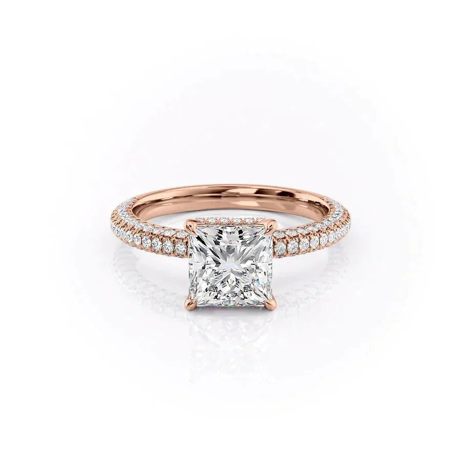 The Celine Set With A 1 Carat Princess Lab Diamond