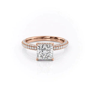 The Celine Set With A 2.5 Carat Princess Moissanite