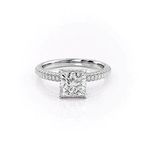 The Celine Set With A 1.5 Carat Princess Lab Diamond