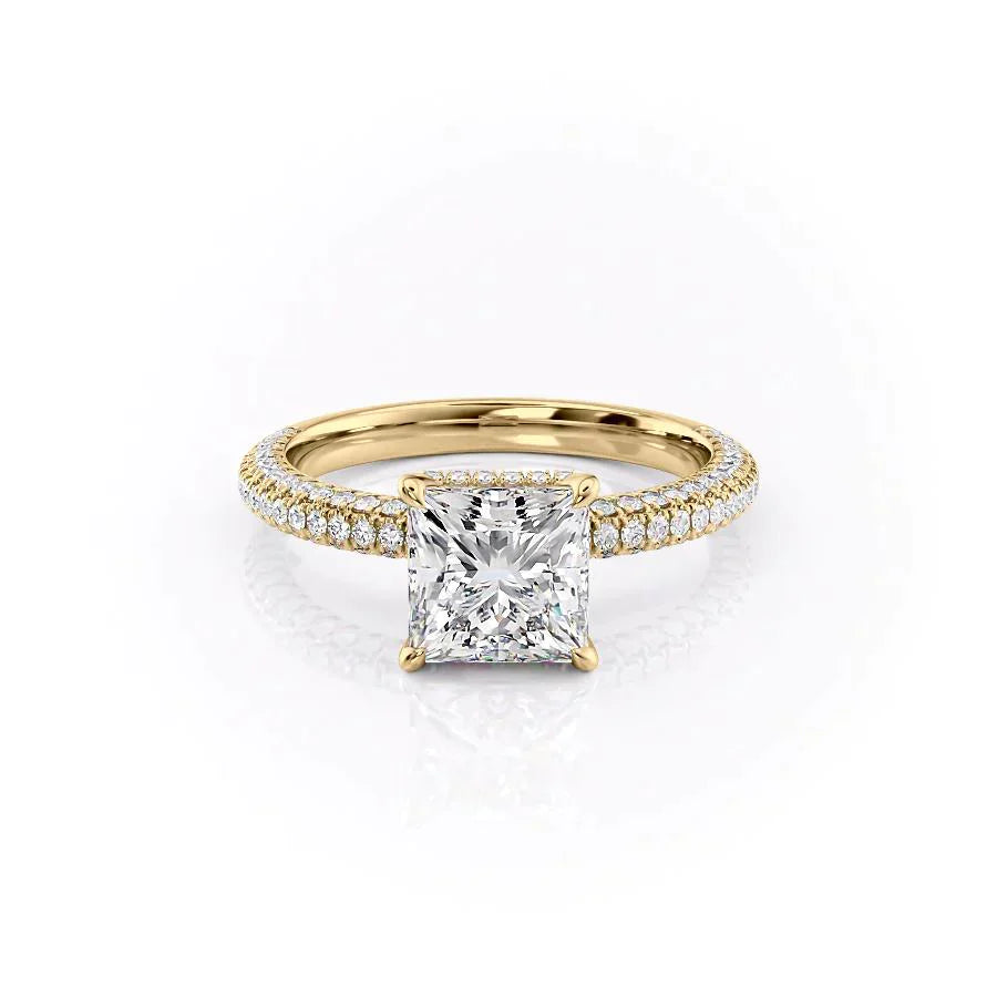 The Celine Set With A 4.5 Carat Princess Moissanite