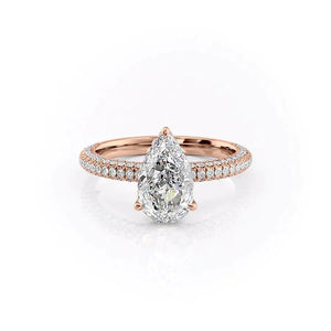 The Celine Set With A 1 Carat Pear Moissanite