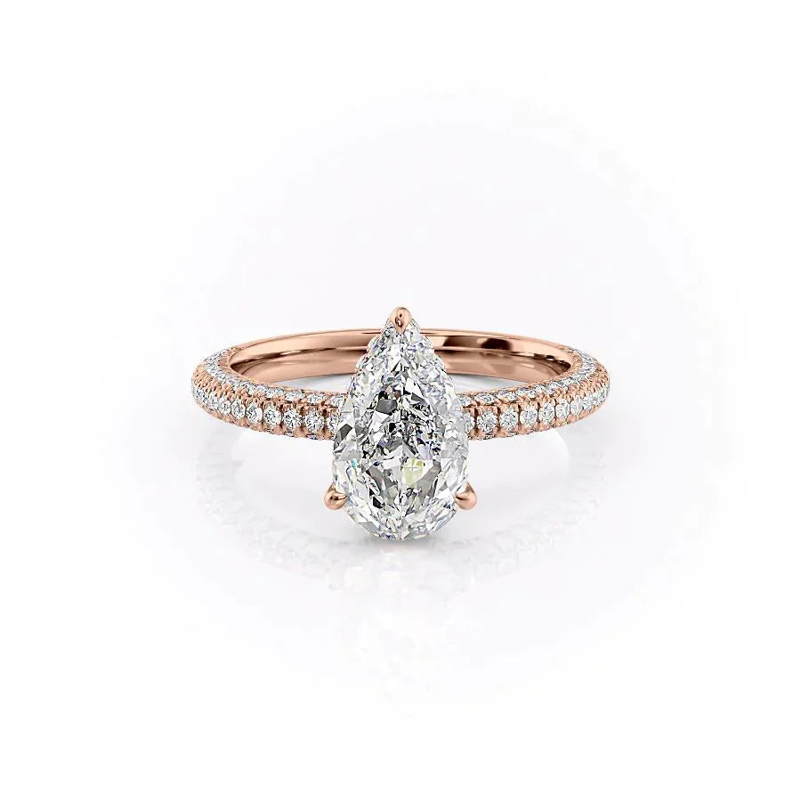 The Celine Set With A 1.5 Carat Pear Moissanite