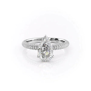 The Celine Set With A 1 Carat Pear Moissanite