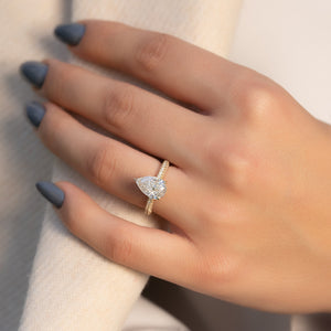 The Celine Set With A 2 Carat Pear Lab Diamond