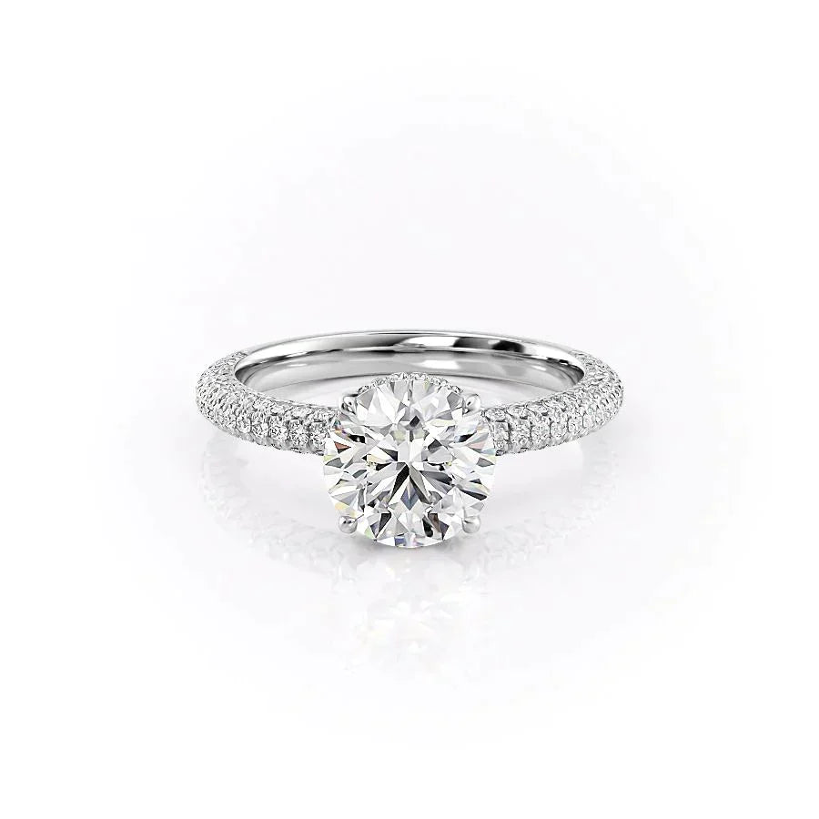The Celine Set With A 4 Carat Round Moissanite