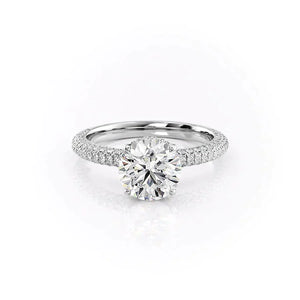 The Celine Set With A 2 Carat Round Lab Diamond