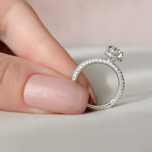The Celine Set With A 3 Carat Round Lab Diamond