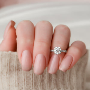 The Celine Set With A 3 Carat Round Lab Diamond