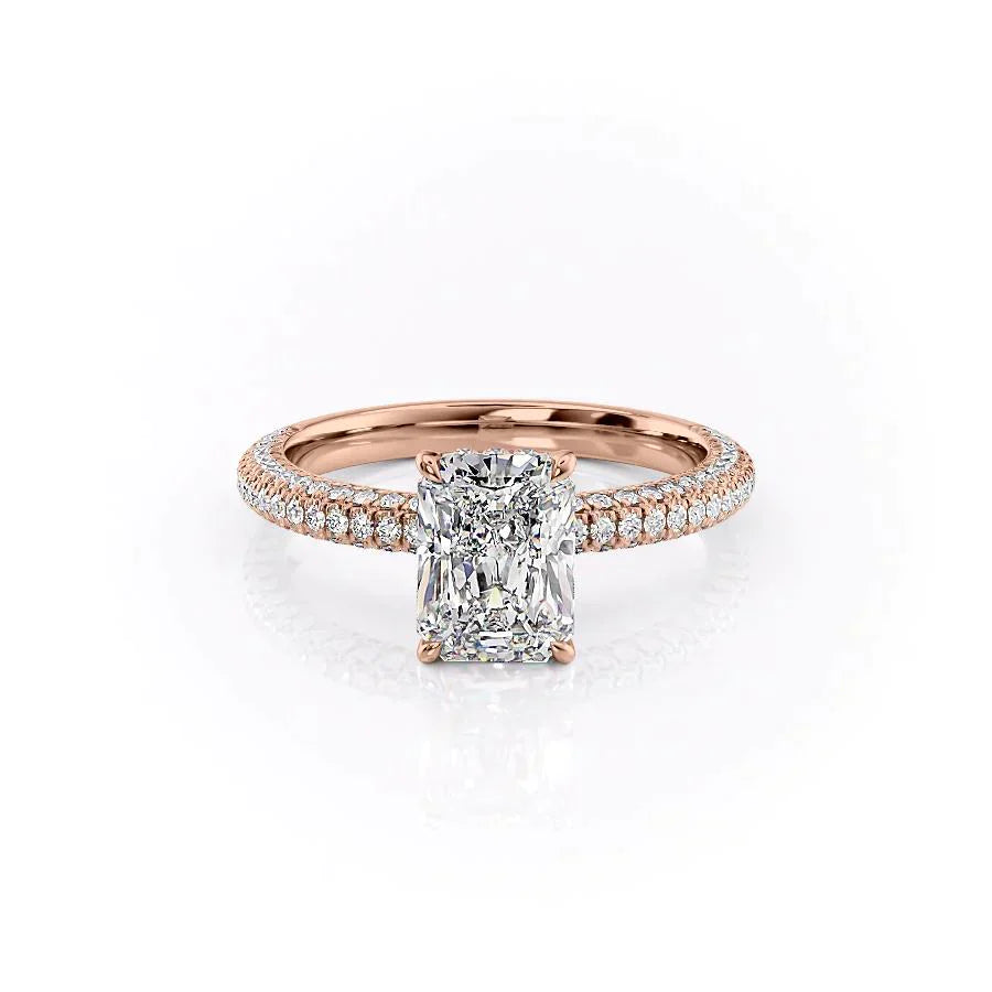 The Celine Set With A 4 Carat Radiant Moissanite