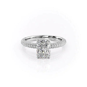 The Celine Set With A 4.5 Carat Radiant Moissanite