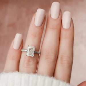 The Celine Set With A 3 Carat Radiant Lab Diamond