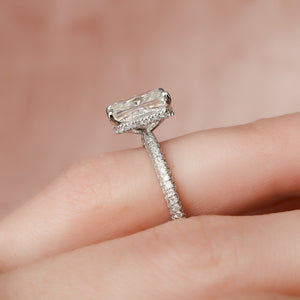 The Celine Set With A 3 Carat Radiant Lab Diamond