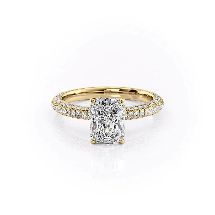 The Celine Set With A 3 Carat Radiant Lab Diamond