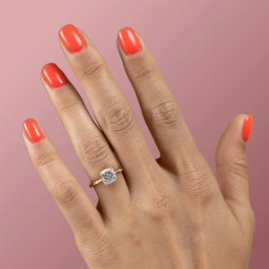 The Eve Set With A 2.5 Carat Cushion Lab Diamond