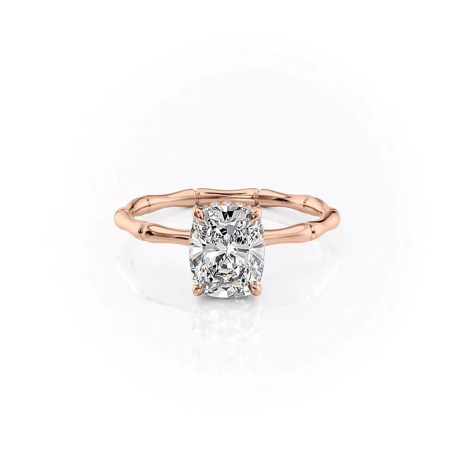 The Eve Set With A 1.5 Carat Elongated Cushion Lab Diamond