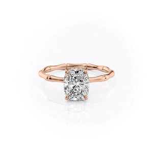 The Eve Set With A 1.5 Carat Elongated Cushion Lab Diamond