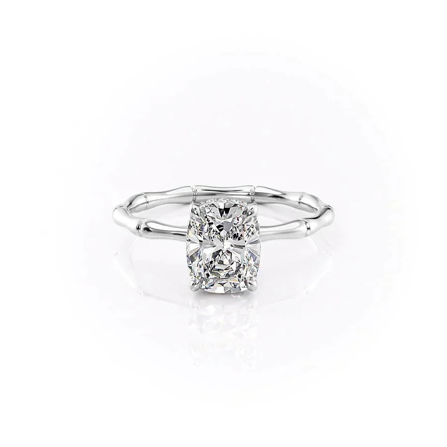 The Eve Set With A 2.5 Carat Elongated Cushion Lab Diamond