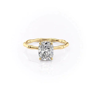 The Eve Set With A 3 Carat Elongated Cushion Lab Diamond