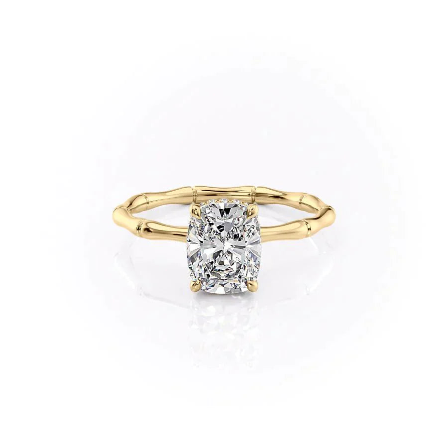 The Eve Set With A 1 Carat Elongated Cushion Lab Diamond