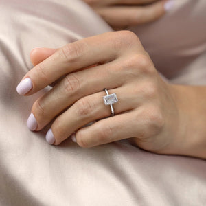 The Eve Set With A 2 Carat Emerald Lab Diamond