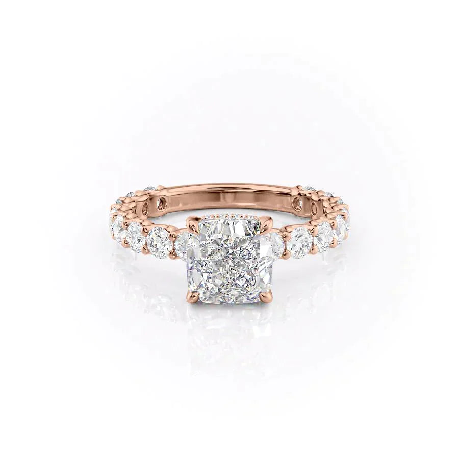 The Adelle Set With A 4.5 Carat Cushion Moissanite