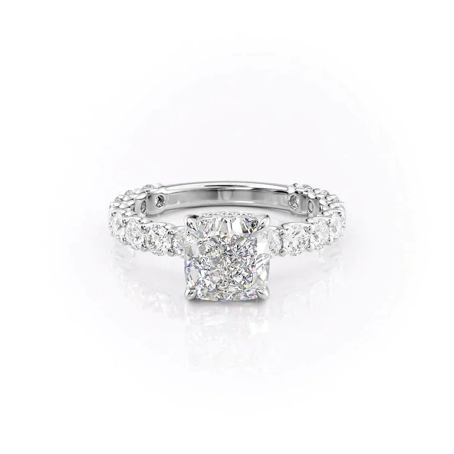 The Adelle Set With A 5 Carat Cushion Moissanite