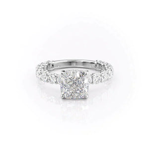 The Adelle Set With A 2.5 Carat Cushion Moissanite