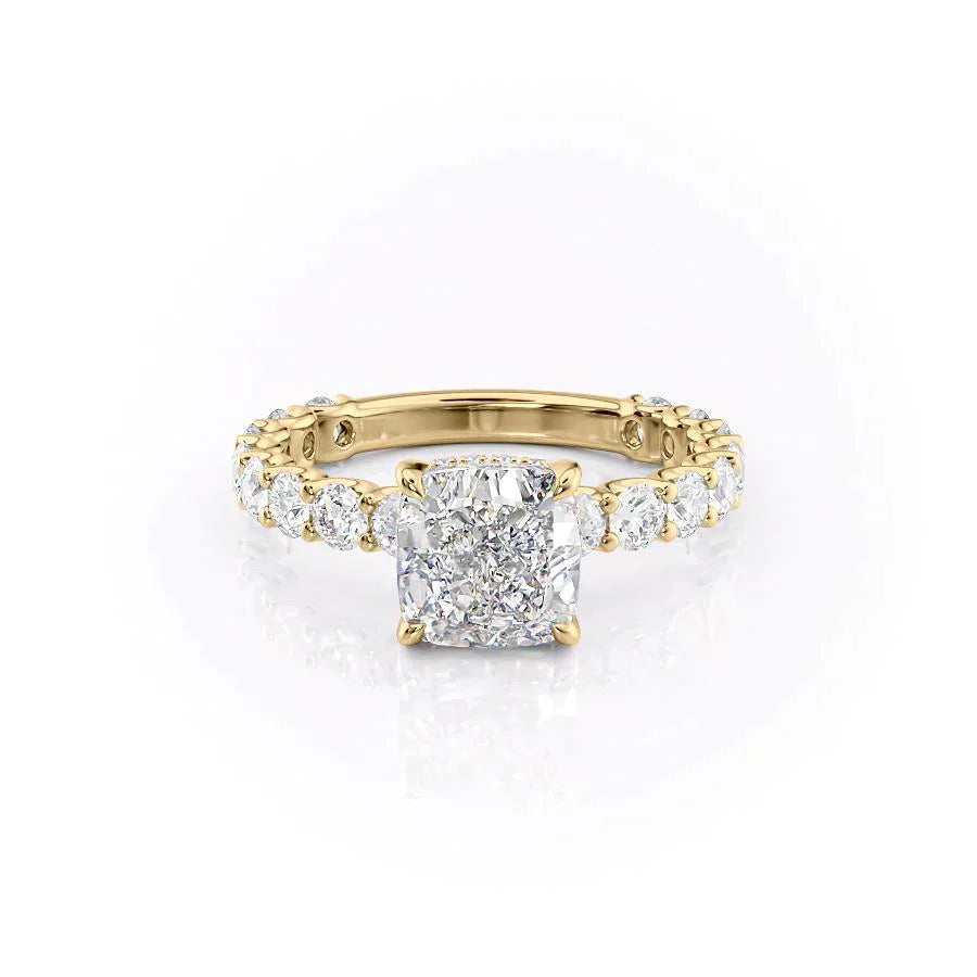 The Adelle Set With A 3 Carat Cushion Lab Diamond